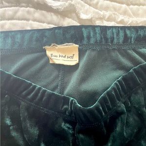 Green Velvet Bell Bottoms - Large